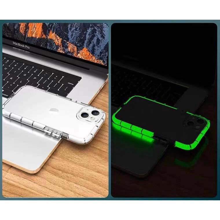 [TPC] Soft Case Luminous IPHONE Glow In The Dark Bumper Shockproof Clear Transparant GLOW IN THE DARK IPHONE FULL COVER IPHONE 7 8 PLUS X XS MAX XR 11 12 13 PRO MAX HP - IP057