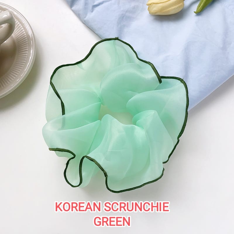 KOREAN SCRUNCHIE PITA KARET RAMBUT AKSESORIS KOREA IMPORT PERNAK PERNIK FASHION