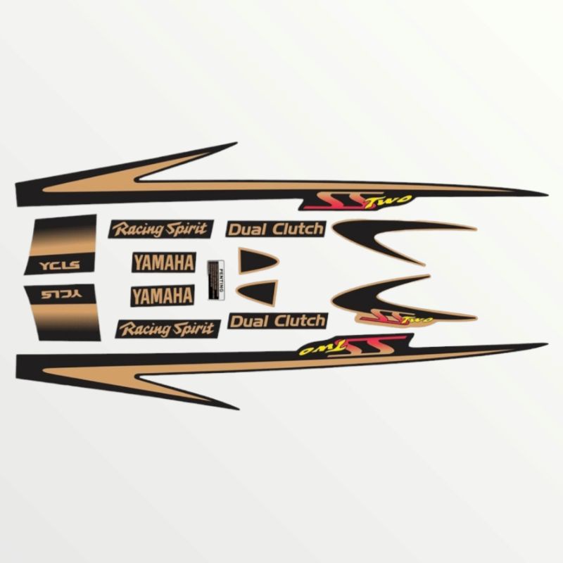 Striping sticker motor yamaha fiz r ss two malaysia hitam gold tahan pernis printing cutting