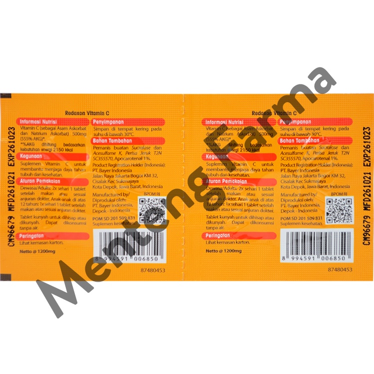 Redoxon Vitamin C 500 Mg 2 Tablet - Vitamin C Tablet Kunyah