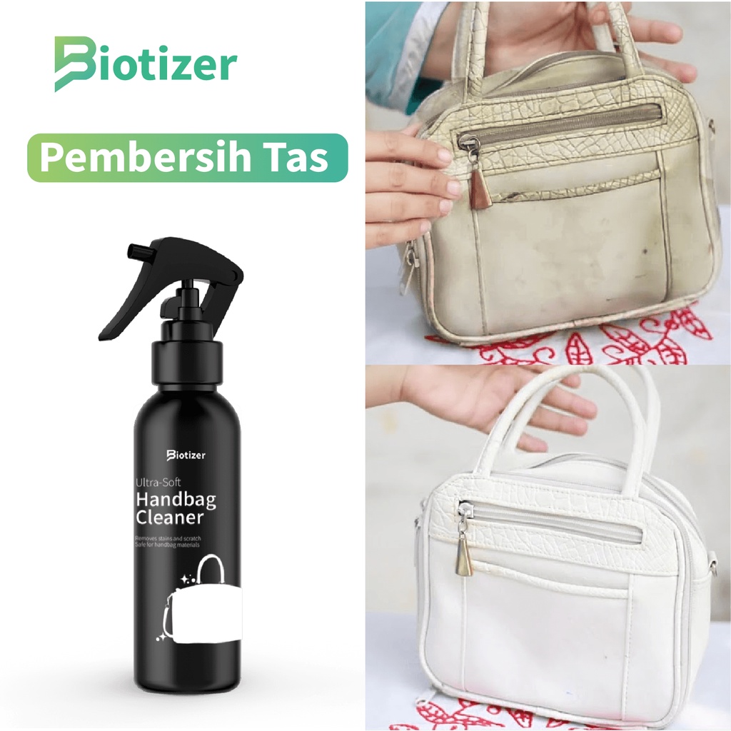 Pembersih Tas Premium untuk Kulit Asli, Kulit Sintetis, Canvas, dan Kain - Biotizer Handbag Cleaner 