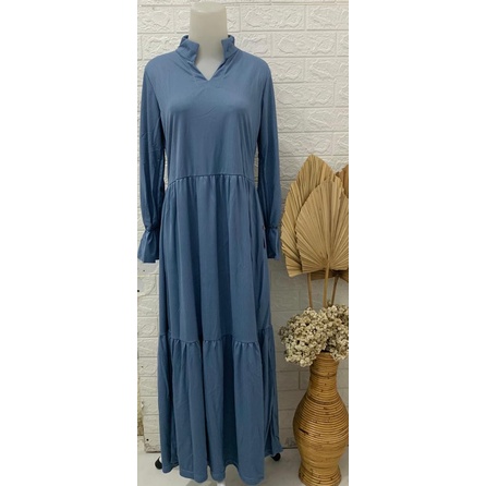 Long Dress Susun Tangan Terompet Dropnit Longdress Murah Longdress kekinian