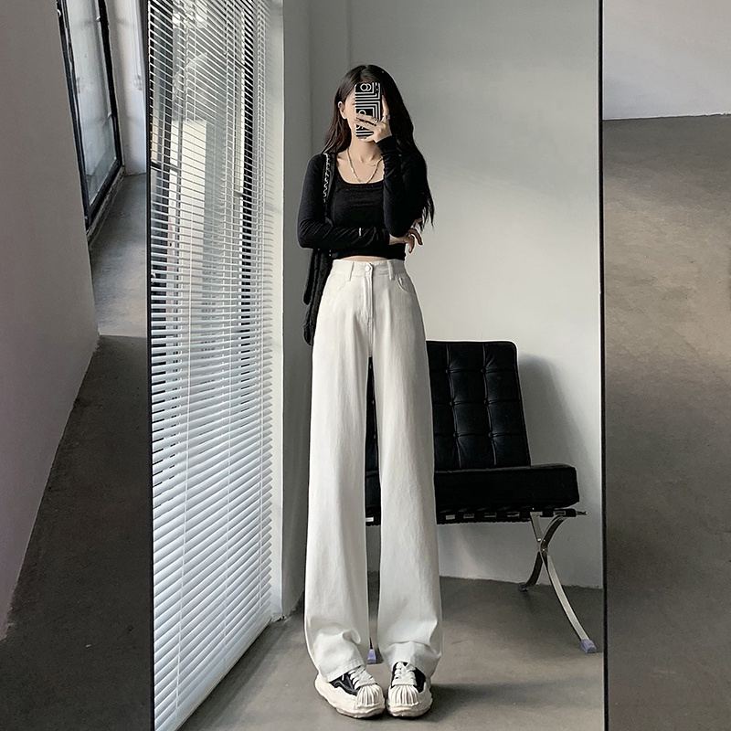 Highwaist Kulot Celana Jeans Wanita Loose Fashion Korean