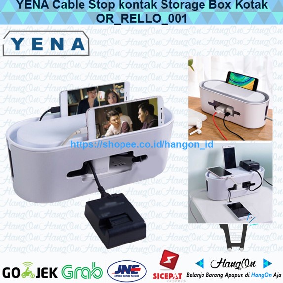 YENA Cable Stop kontak Storage Box Kotak Organizer Kabel Charger