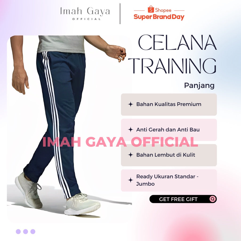 CELANA TRAINING PANJANG OLAHRAGA UKURAN STD &amp; JB BB 45-100 KG CELANA OLAHGARA PANJANG PRIA