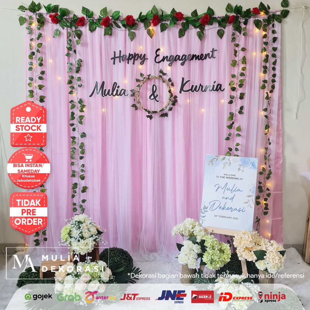 Dekorasi Bekdrop Lamaran Nikahan Syukuran Aqiqah Khitan Background Dinding Paket Mulia OO