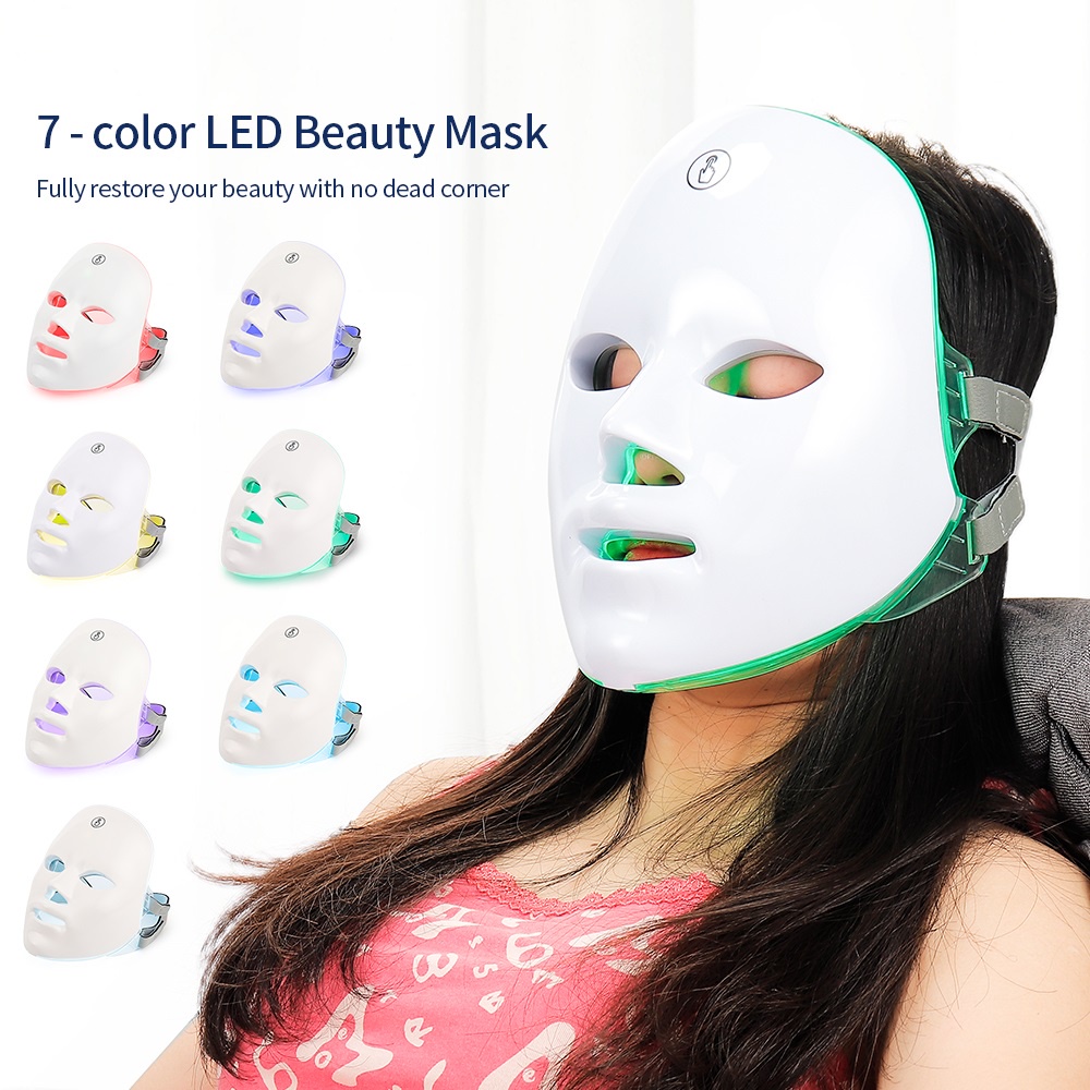 Foreverlily Light Masker Led 7in1 Colour Warna Led Mask Masker Sinar Topeng Beauty Tools Tighten Pores Improve Skin Dilute Wrinkle Deep Repair Remove Acne Marks Metabolism