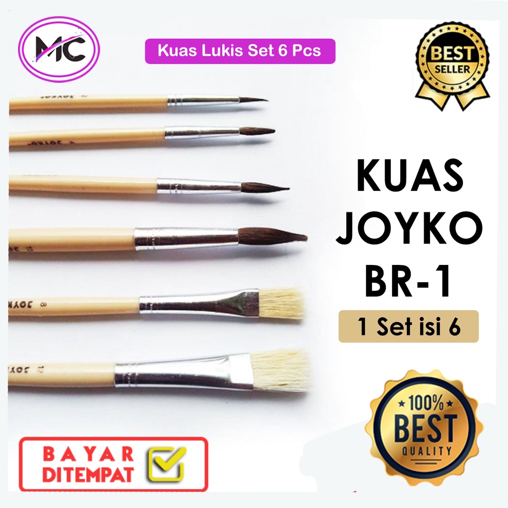 Kuas Lukis Set Joyko 6 Pcs Kuas Cat Air Melukis Mewarnai Paint Brush Murah Kualitas Kuas Lembut