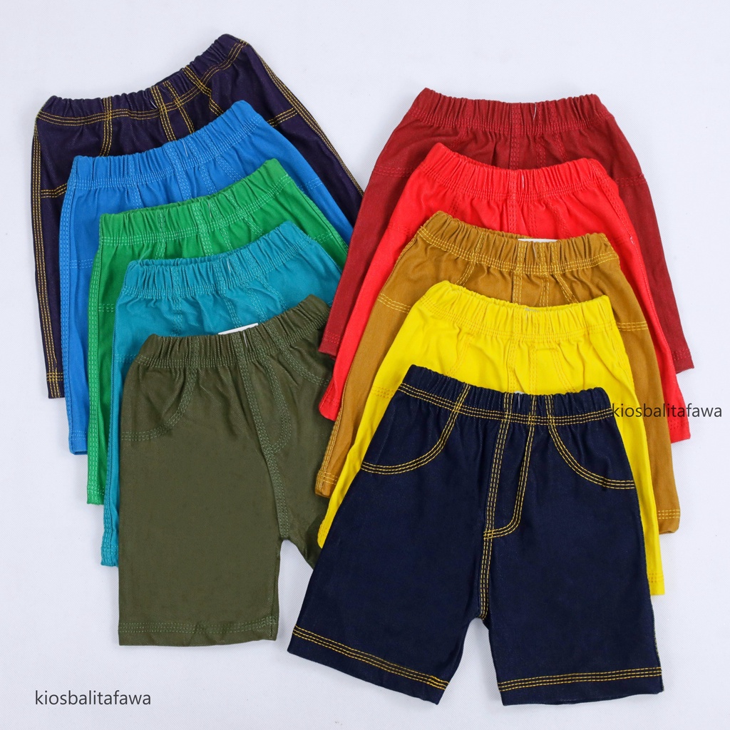 Short Jegging Kids uk 3-4 Tahun / Celana Pendek Anak Laki Perempuan Pants Jeans Tebal Polos Murah