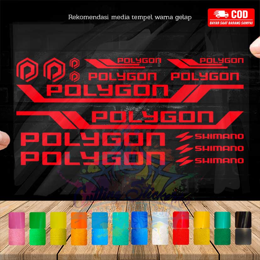 Cutting Stiker Polygon Set Dewasa Variasi Sepeda Sticker Frame Aksesoris Body Style Lipat Keren Decal Striping Bike Road Fixie Mtb Balap Timbul Universal Murah Reflective Nyala Tahan Air Bodi Hologram Batang Gunung Anak Sepedah Kustom Modif