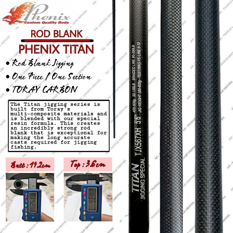 Blank Rod Jigging PHENIX TITAN Jigging Special TJX567XH PE 6-10  (Pack Pvc)