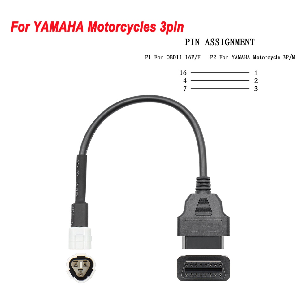 ODB2 obd yamaha kabel adapter obd yamaha 3 pin