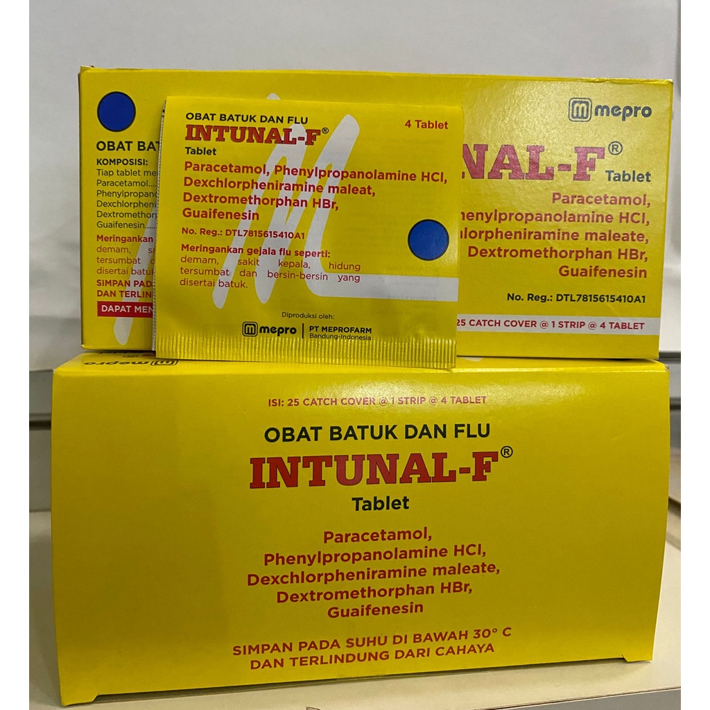 Intunal F Perstrip 4 Tablet - Pereda Gejala Flu, Hidung Tersumbat, dan Bersin-bersin