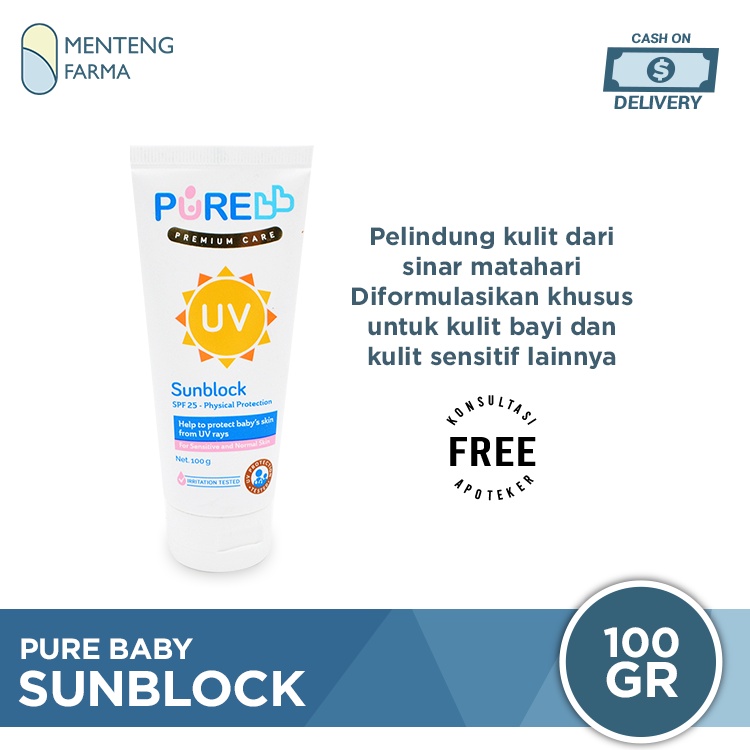 Pure Baby Sunblock SPF 25 100 gr - Sunblock Khusus Baby dan Anak