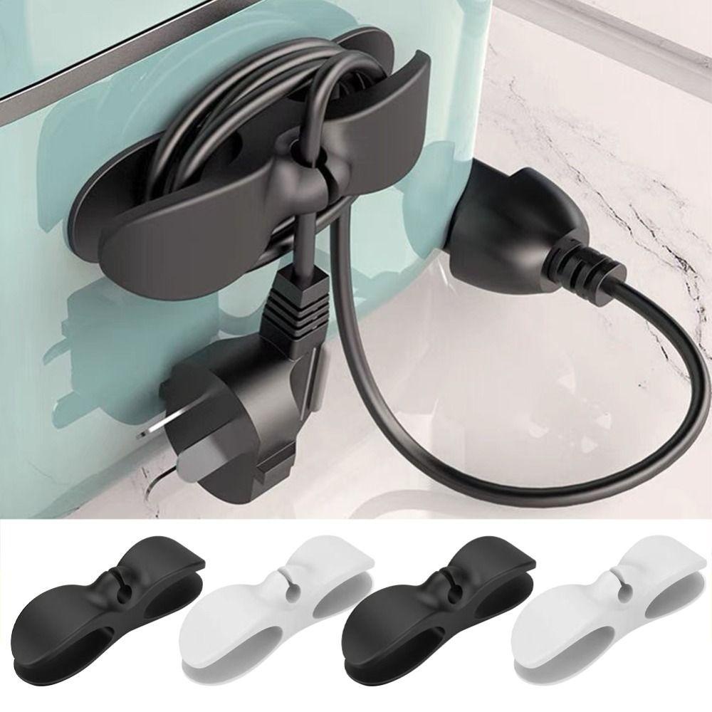 CHOOKYY Cord Winder Organizer Susun Perekat Diri Peralatan Dapur Pemangkas Benang Power Cord Fixing Cable Management Clips Wire Fixer