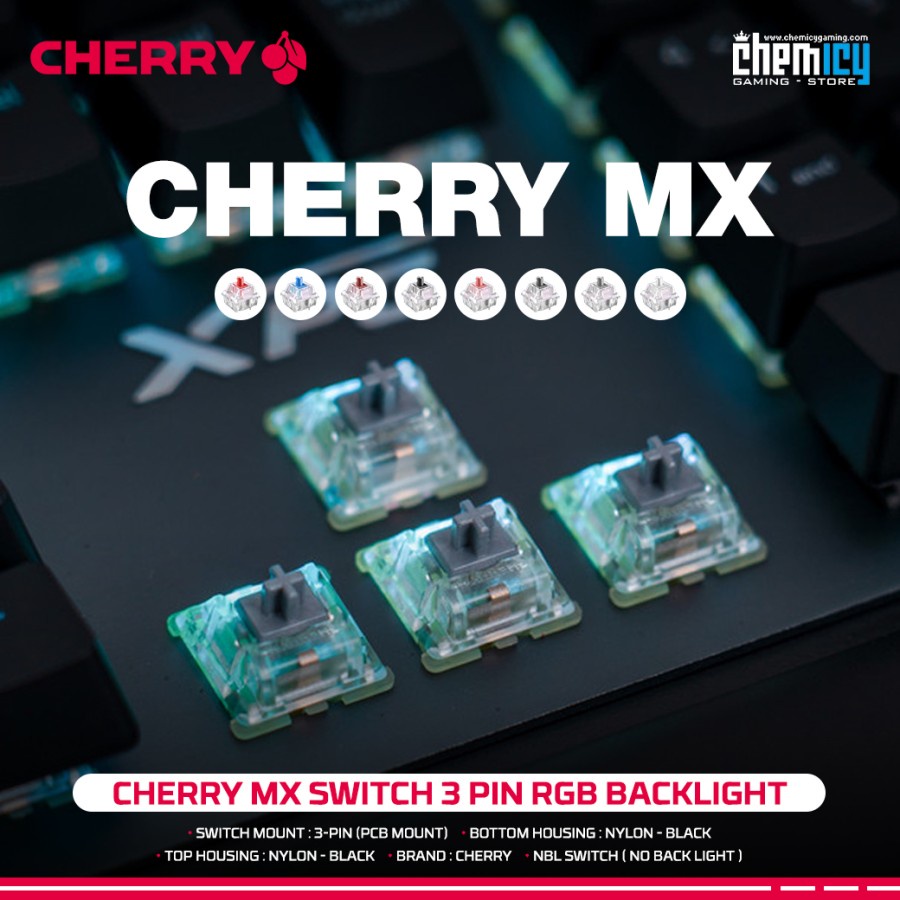 Cherry MX Switch Plate Mount 3 Pin RGB Backlight