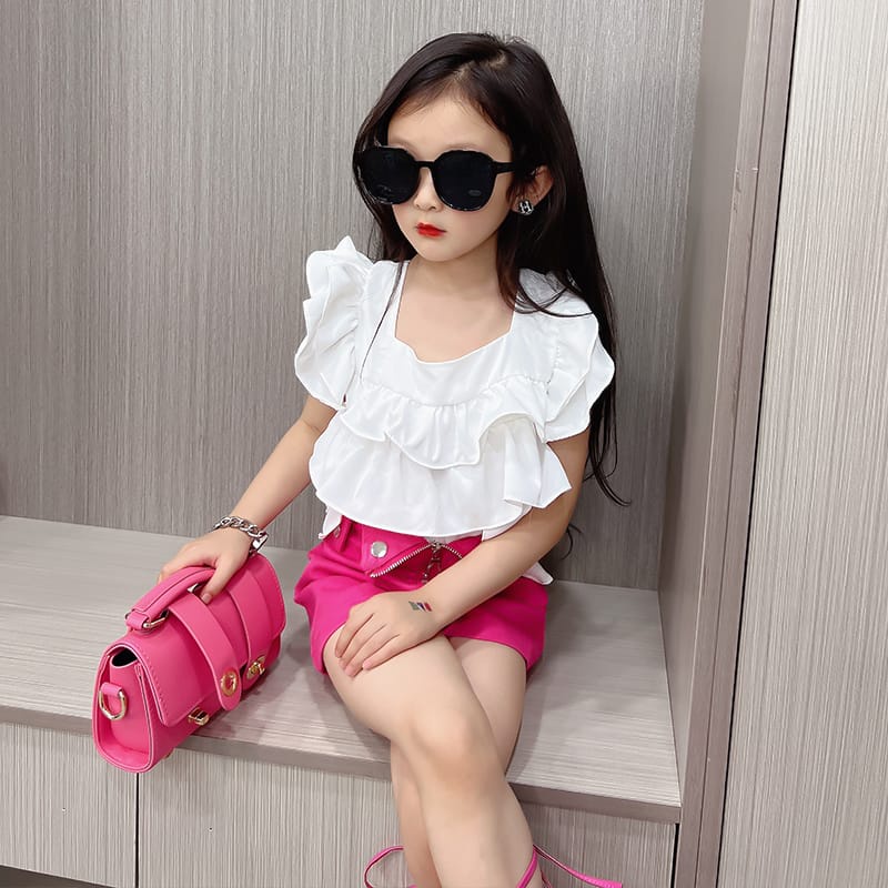 Baju Sabrina Kerut Anak Cewek Babydoll Tanpa Lengan / Atasan Baju Sabrina Kerut Anak Perempuan Tak B