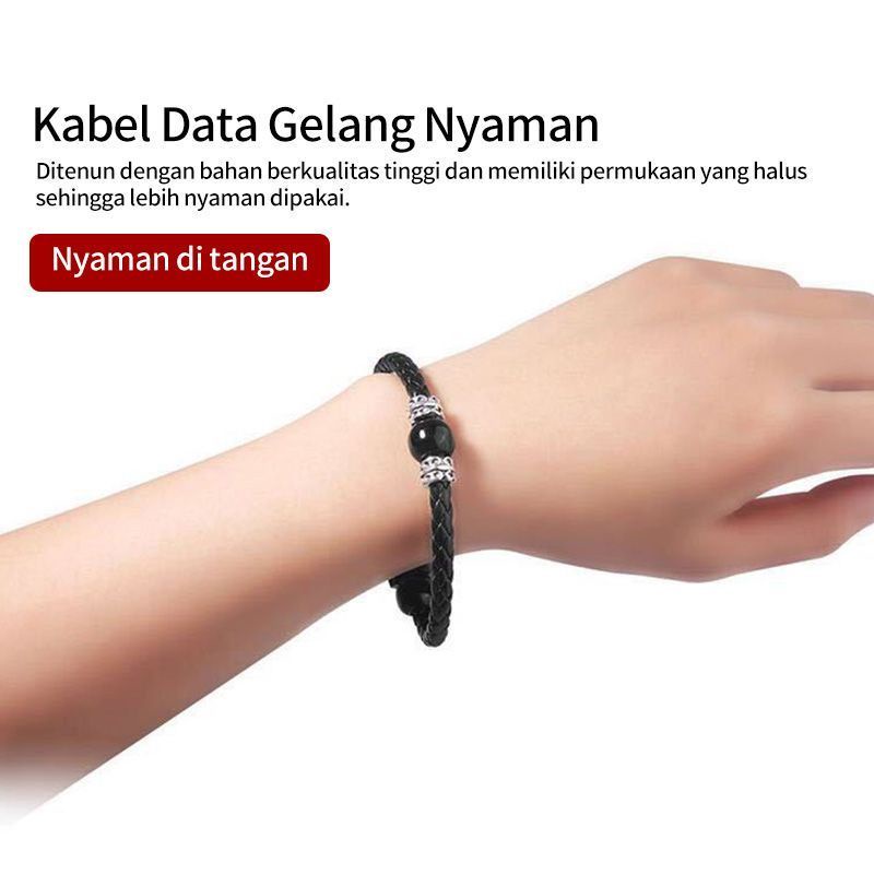 MH80KABEL DATA MICRO USB TIPE ANDROID APPLE C MODEL GELANG/GELANG KABEL DATA MICRO USB TIPE C ANDROID IPHONE BRACELET KABEL DATA/GELANG USB DATA