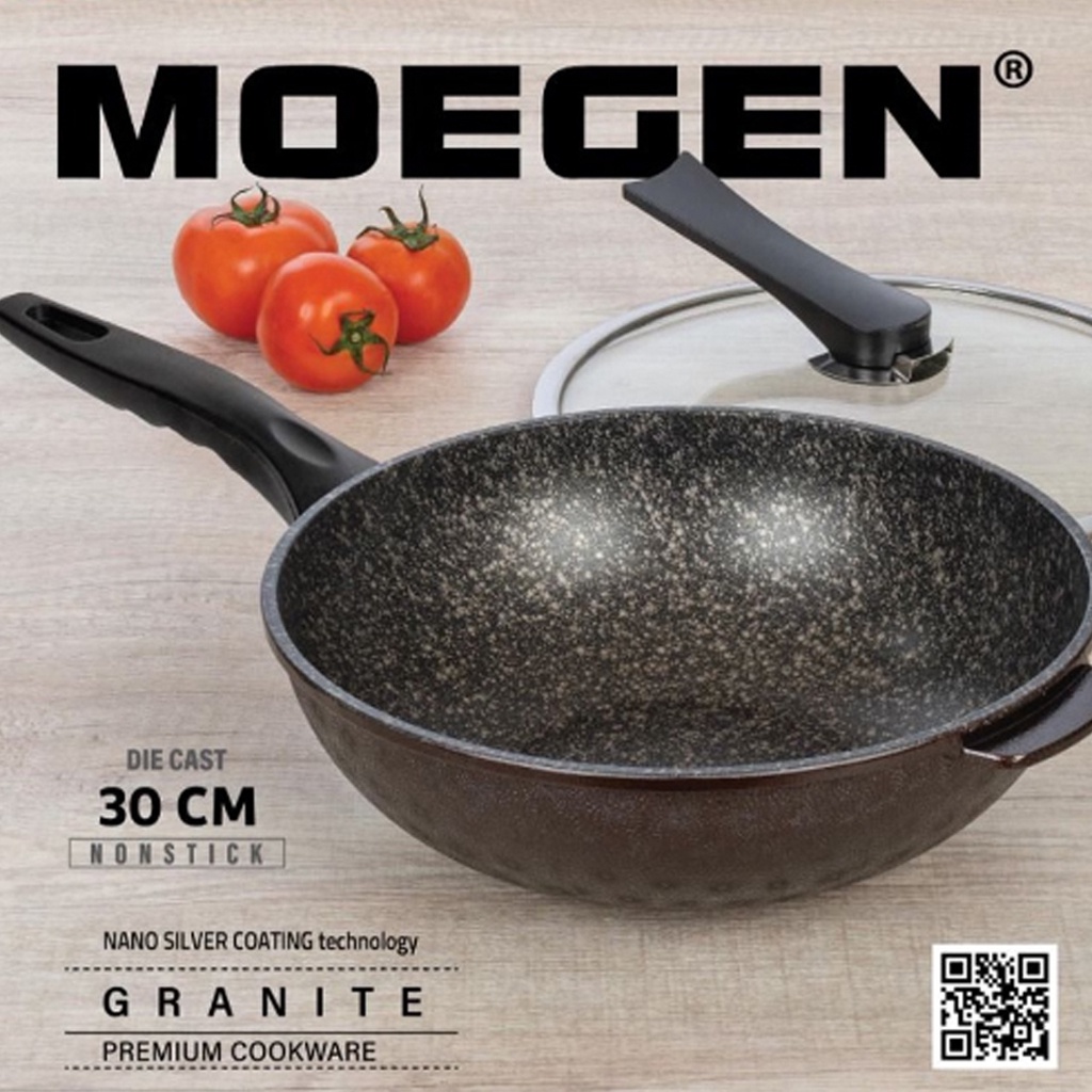 Jual Moegen Germany Wok Pan Cm Marble Original Anti Lengket Tutup