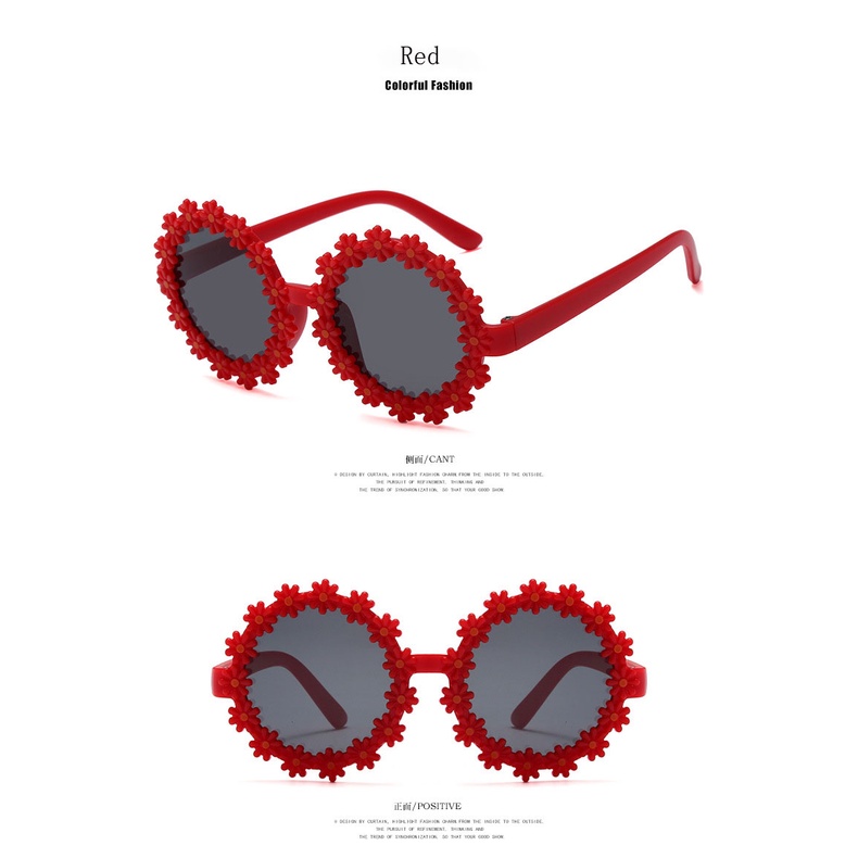 Kacamata Hitam UV Matahari Desain Bunga Untuk Anak Laki-Laki Dan Perempuan