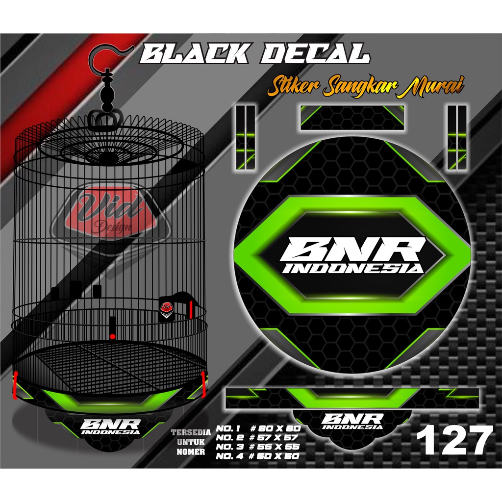 Stiker Decal Kandang Murai Tebok Sangkar Bulat BNR No 1 2 3 4
