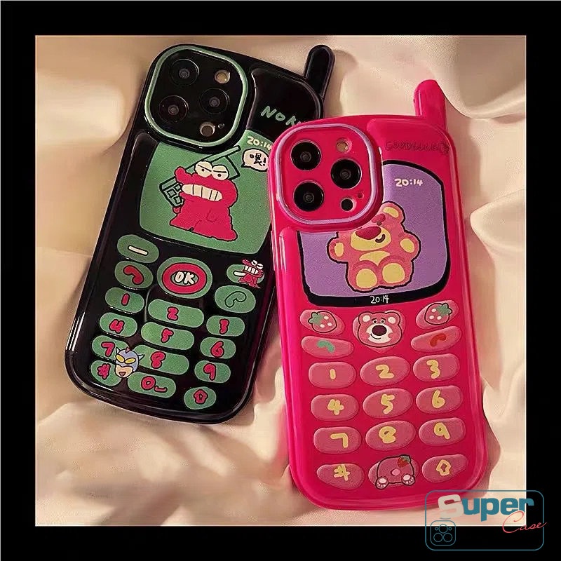 Soft Case Desain Kartun Beruang Buaya Strawberry Untuk iPhone 14 11 12 13 Pro MAX 7 8 Plus X XR XS MAX