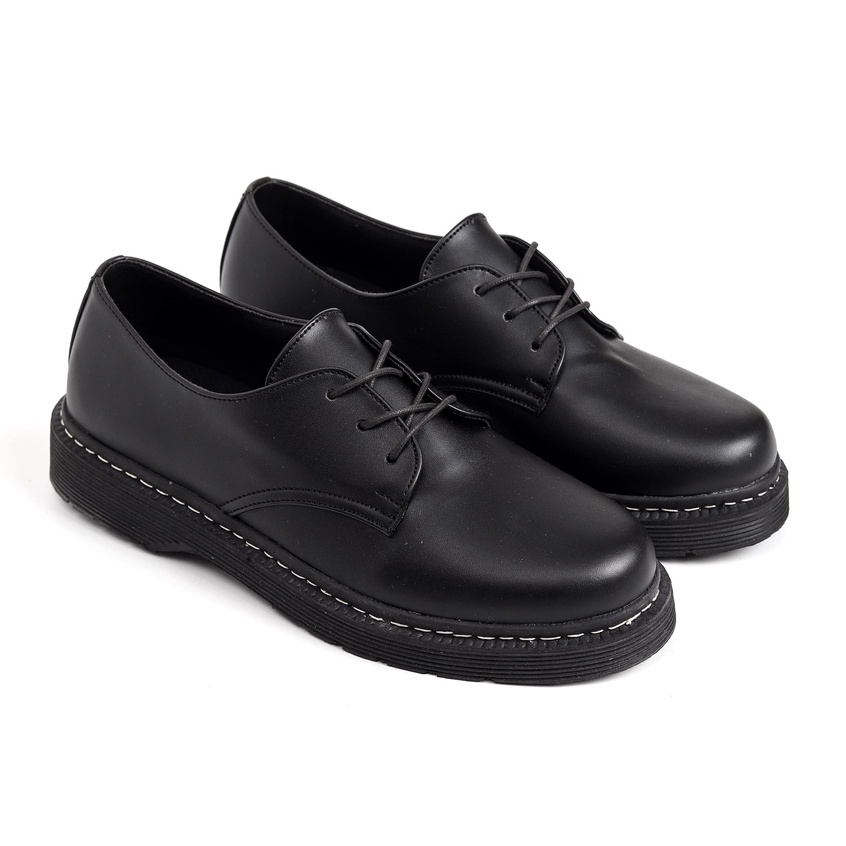 GREALISH BLACK |ManNeedMe x Lvnatica| Sepatu Pantofel Pria Kantor Formal Shoes ORI SOL DIJAHIT