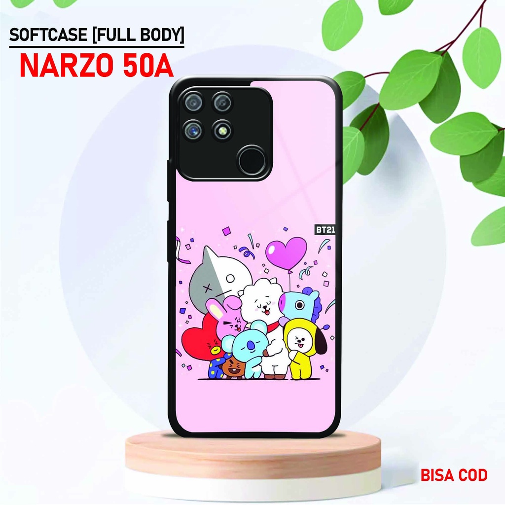 Softcase Kaca Kilau Realme Narzo 50A - ( SC 20 ) Case Full Body Realme Narzo 50A - Silikon Glossy Re