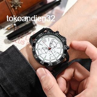 Jam Tangan Analog Evan Pria Strap PU Leather / Jam Tangan Pria Three Eyes Analog Quartz Fashion