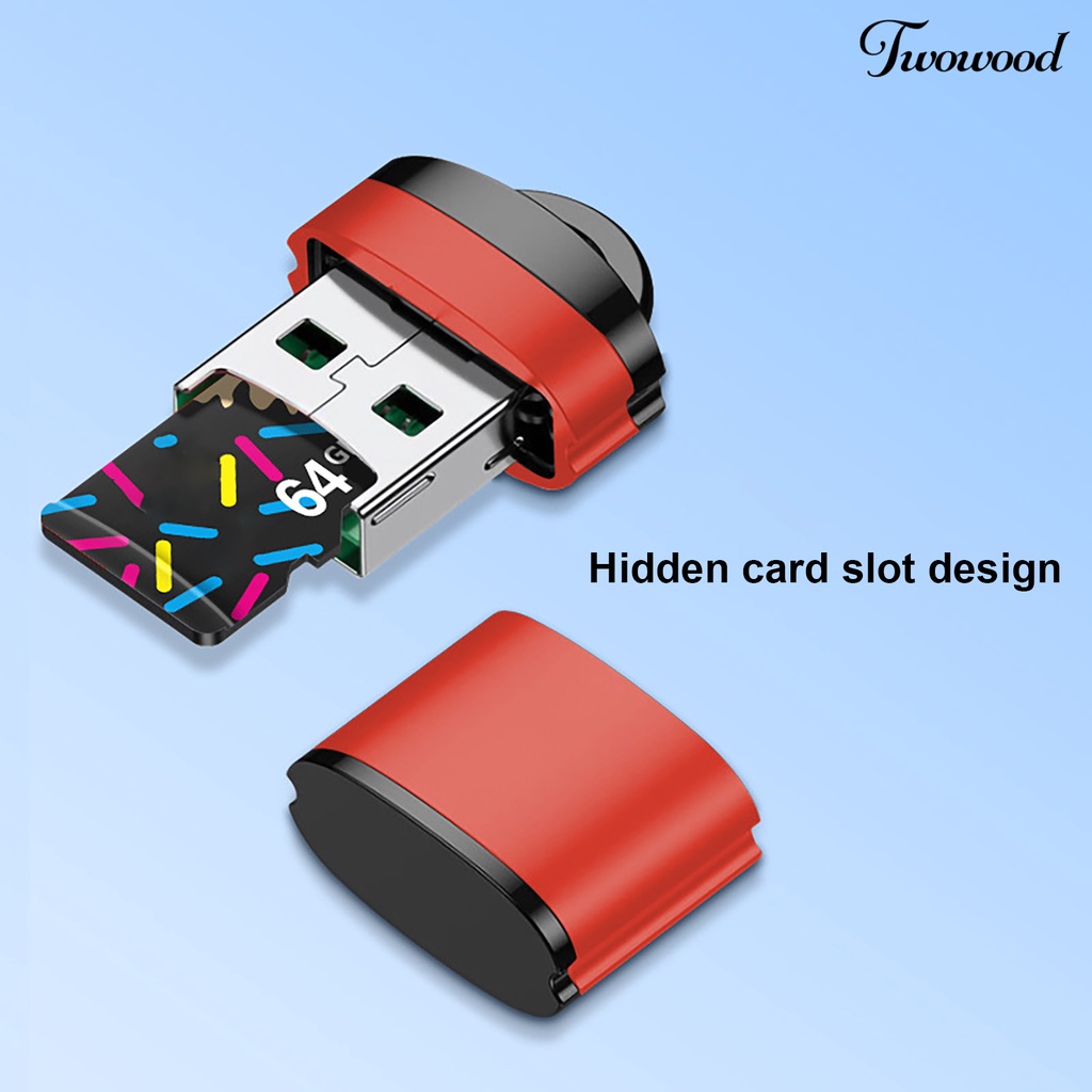 Twowood Card Reader USB Mini Portable Transmisi Kecepatan Tinggi Untuk Komputer