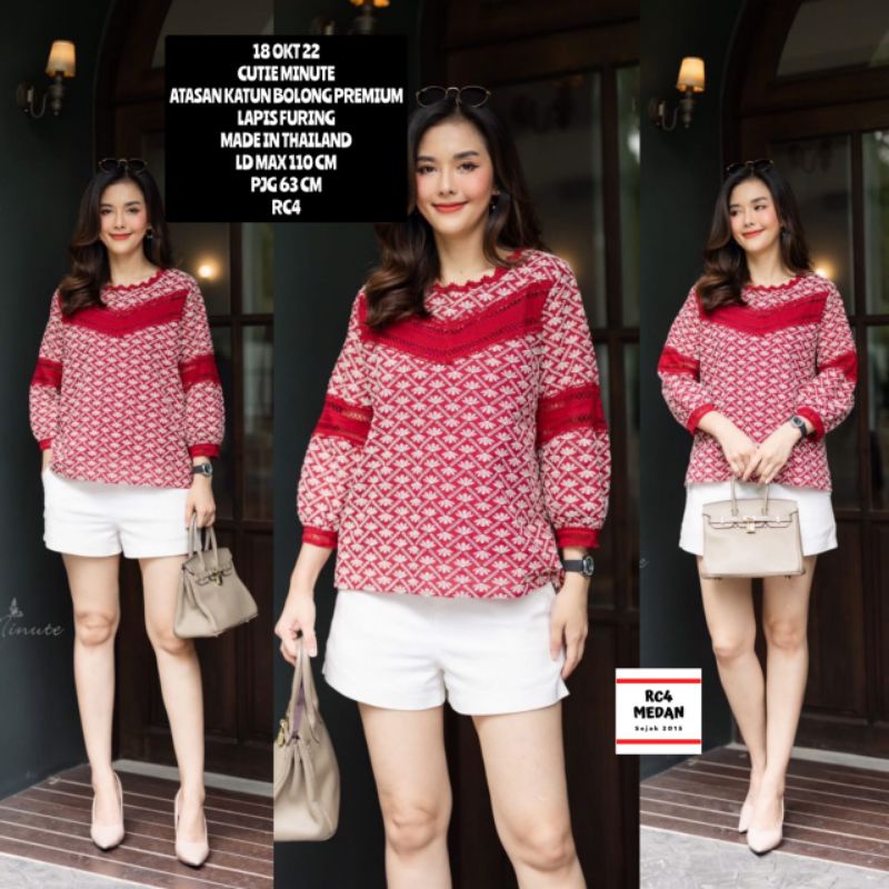 Blouse Atasan Cutie Minute Katun Bolong Bangkok
