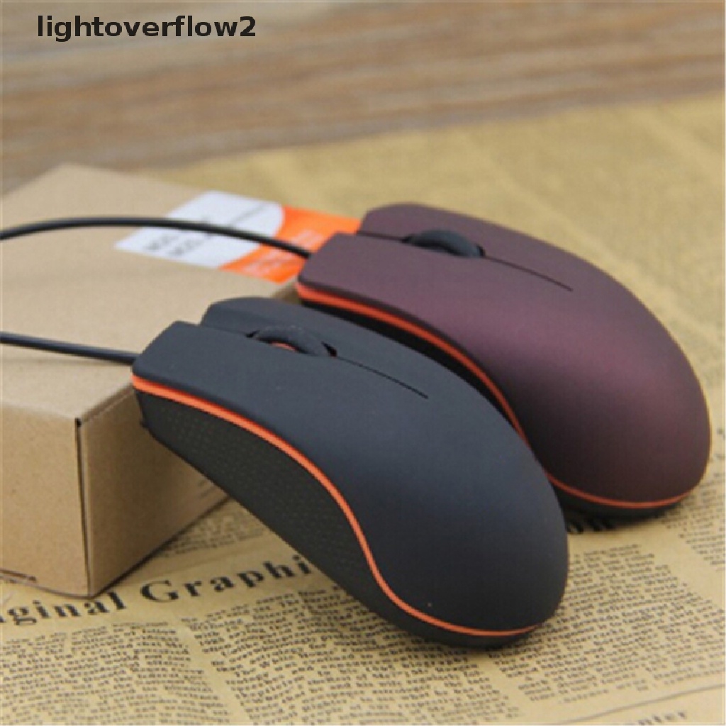 (lightoverflow2) M20 Mouse Optikal Kabel USB 2.0 Permukaan Frosted Untuk Komputer PC (ID)