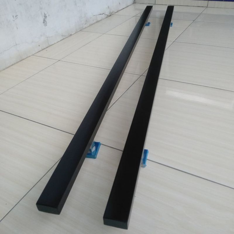 Handle Pintu Rumah / Gangang Pintu Rumah Stainlis Kotak Panjang 2 Meter Hitam Doff