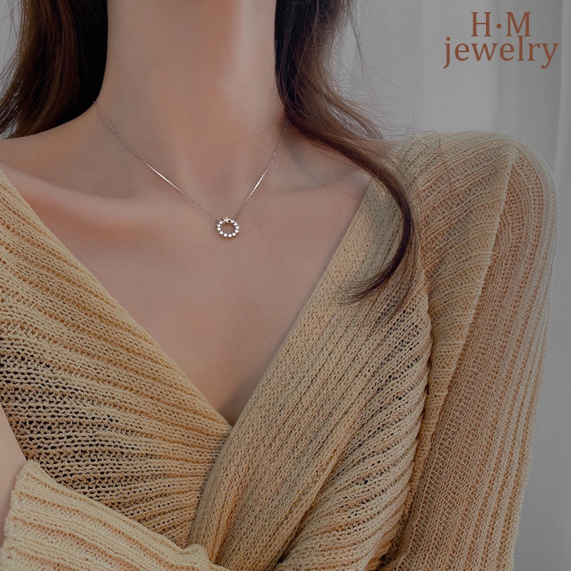 Kalung Rantai Sterling Silver 925 Dengan Liontin Bintang + Zircon AAA Untuk Wanita 2022