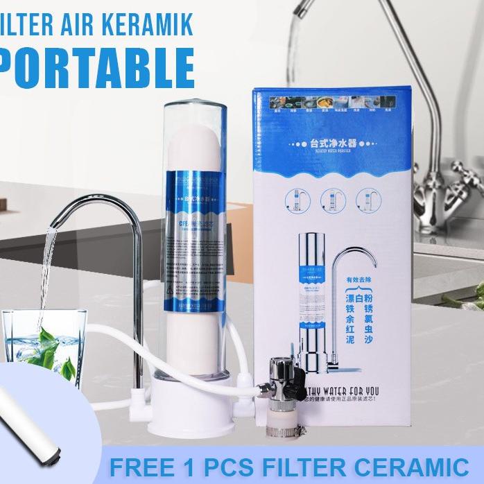 Untung maksimal--( FREE FILTER 1 PCS ) Filter Air Keran Water Purifier Transparan Pemurni Air Kerami