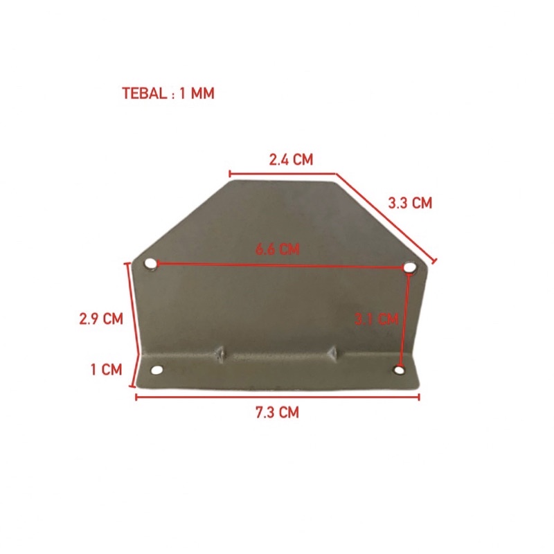 Plat Tatakan Roda Caster Etalase | Plat Besi Roda Etalase Kaca
