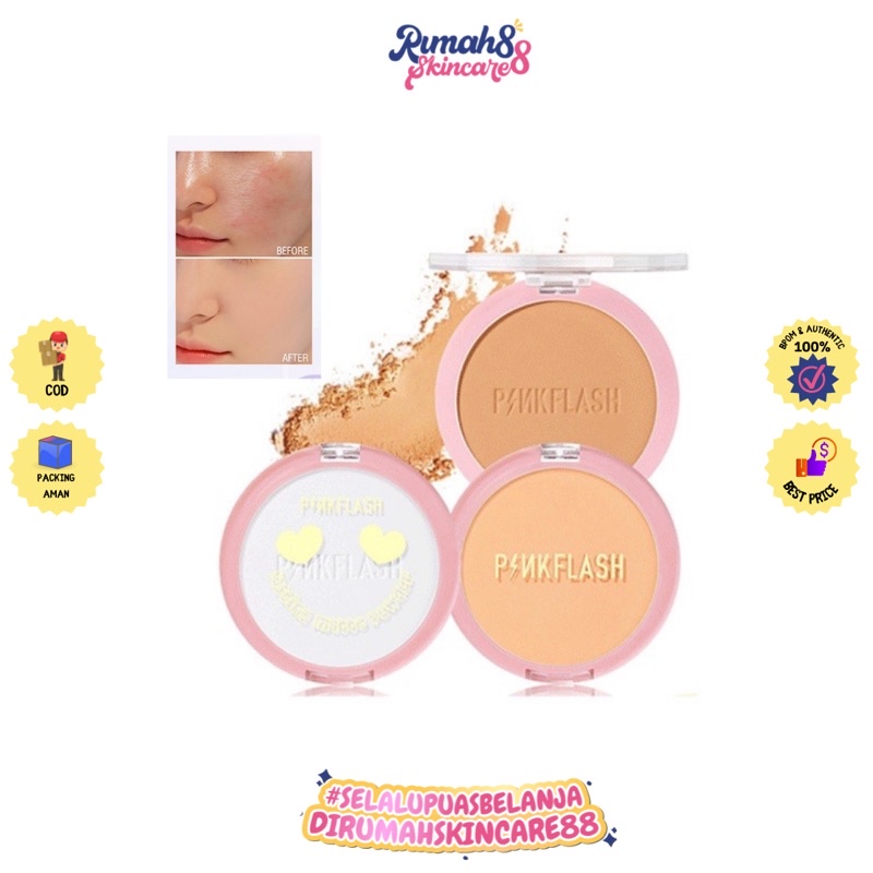 PINKFLASH OhMySelf Pressed Powder Long-lasting Matte Lightweight Oil Control Special Edition Bedak Padat Pink Flash