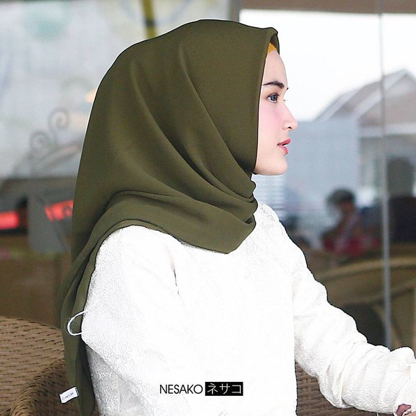 HARGA TERMURAH JILBAB BELLA SQUARE SEGI EMPAT / HIJAB BELLA SQUARE TERBARU WARNA TERLENGKAP-Deep Army