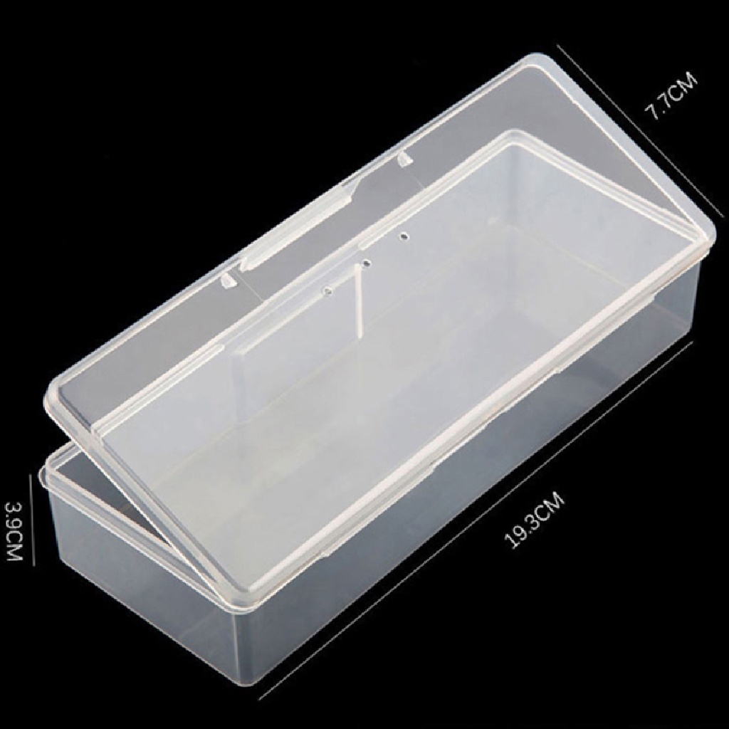 (lightoverflow2) Kotak Penyimpanan Kuas Nail Art Bahan Plastik Transparan