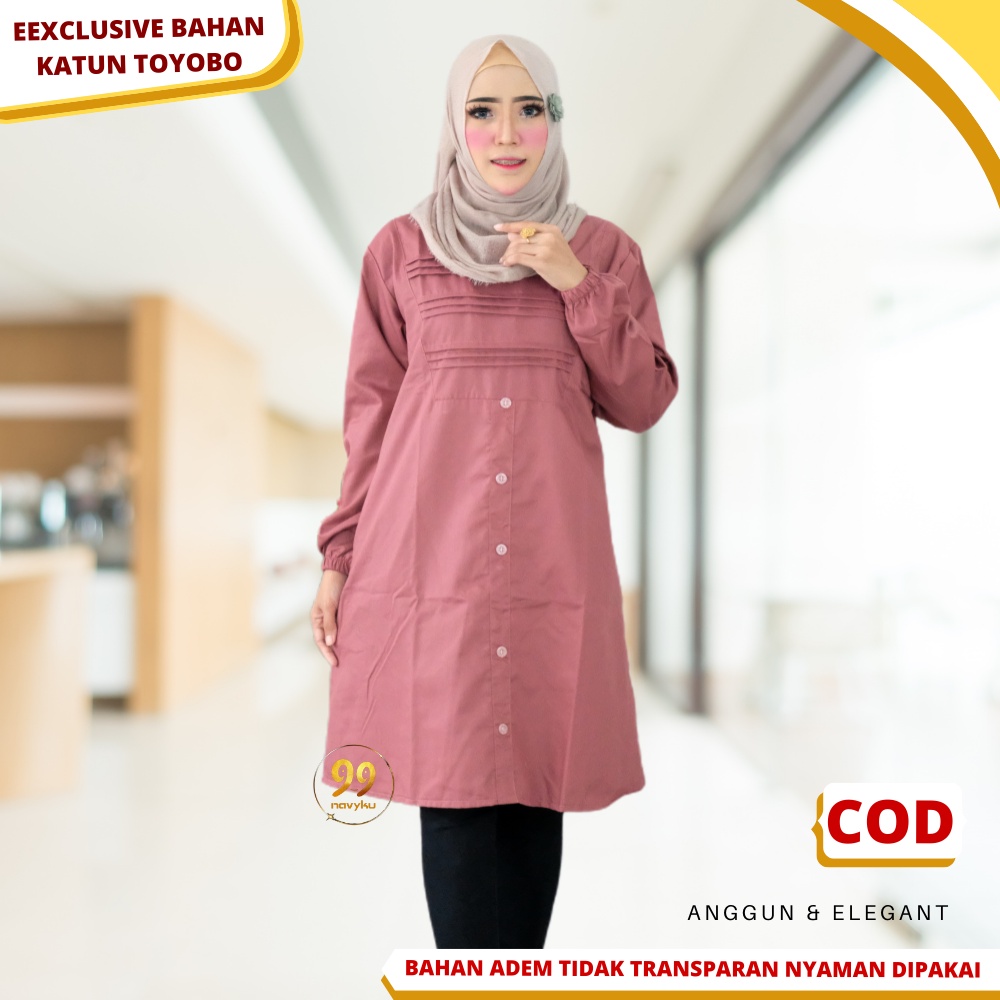 Baju Atasan Tunic Tunik Polos Wanita Remaja Santri Terbaru kekinian bahan katun Toyobo Premium B4