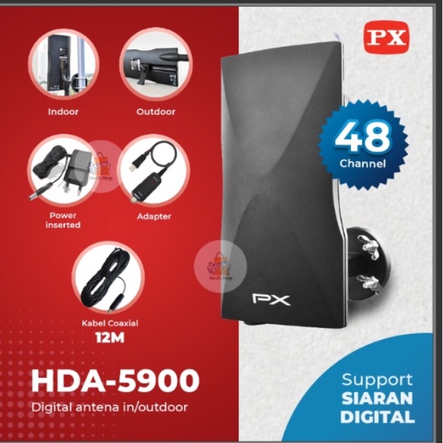 PX DA-5900 5900B ANTENA TV MURAH DIGITAL INDOOR OUTDOOR - GARANSI 18 BULAN