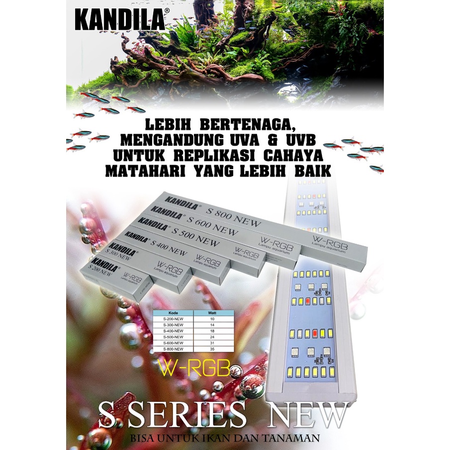 WRGB LAMPU KANDILA LED S800 NEW S-800 35W AQUARIUM AQUASCAPE