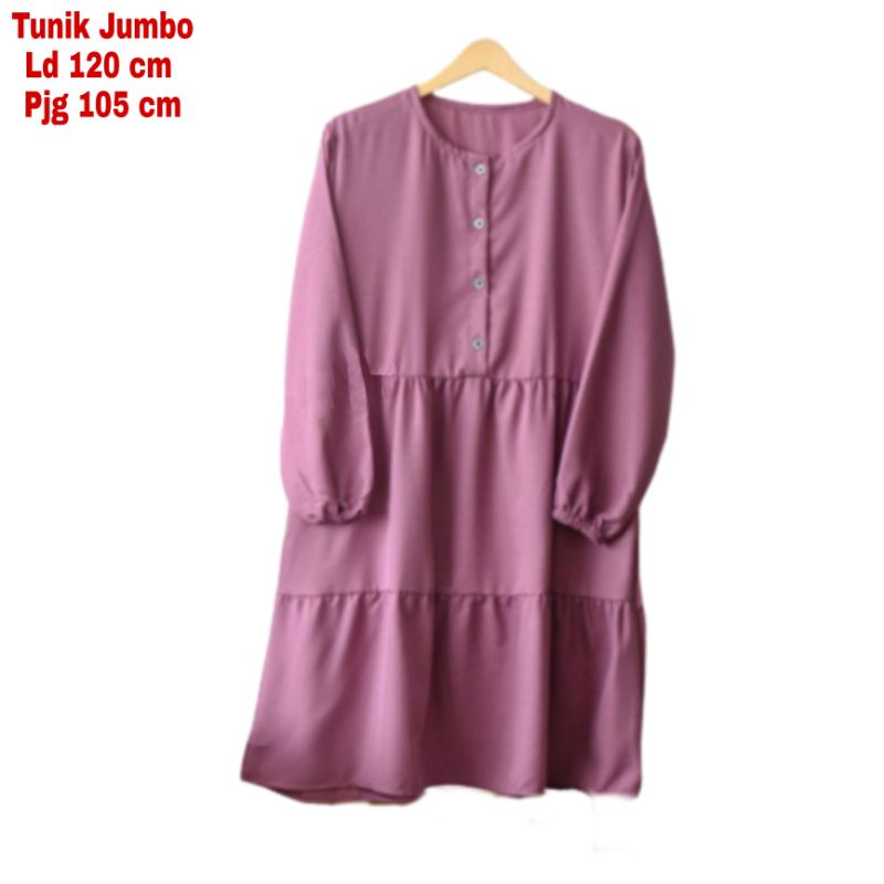 Tunik wanita Jumbo XXL LD 120 CM Rempel Perut Full Keliling Bahan Moscrepe Premium Import  Atasan Baju Tunik Cewek Dewasa Big Size Terbaru 2023 Kekinian Wiza