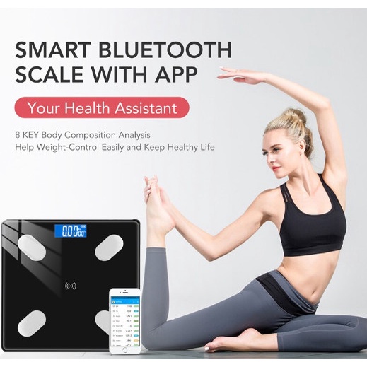 Timbangan Badan Digital Bluetooth Alat Pengukur Berat Badan Smart