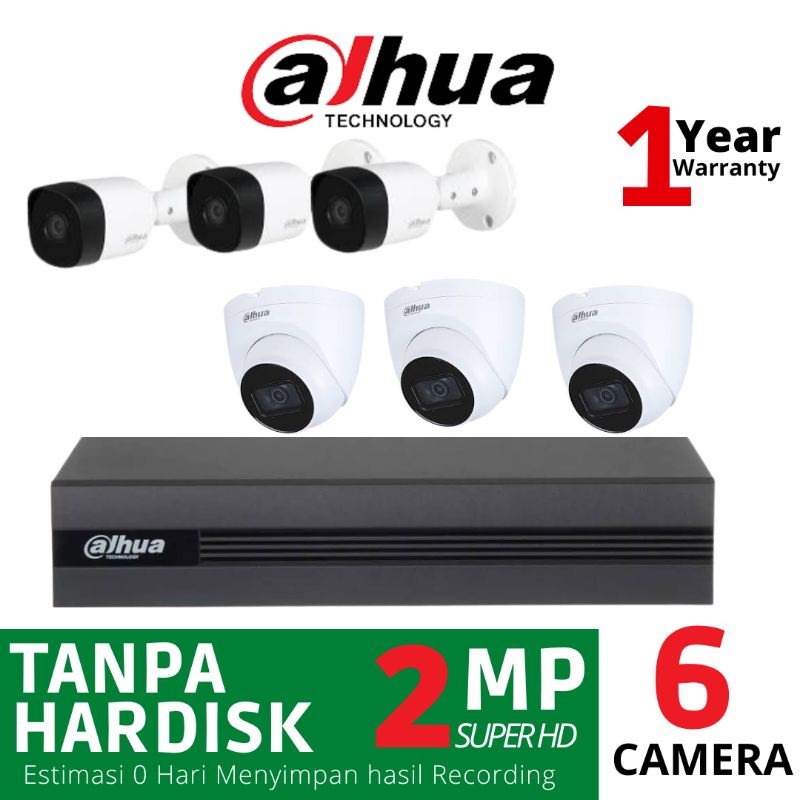 PAKET CCTV DAHUA 2MP 6 CAMERA 8 CHANNEL