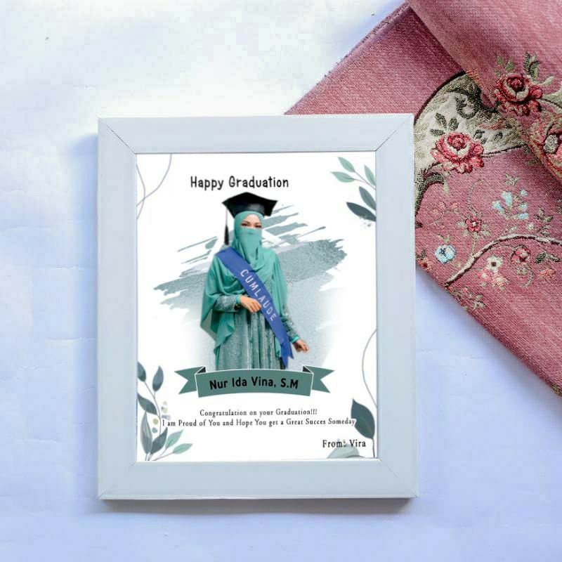 Terlaris Bingkai Foto Kado Wisuda Framegift Desain Estetik Kekinian Ukuran 10R