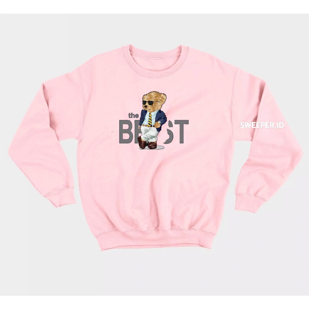 SWEATER CREWNECK TEDDYBEAR THE BEST BAHAN FLEECE BAHAN FLEECE