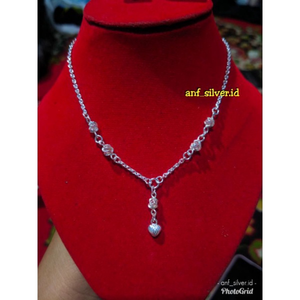 Kalung Perak Anak model kristal