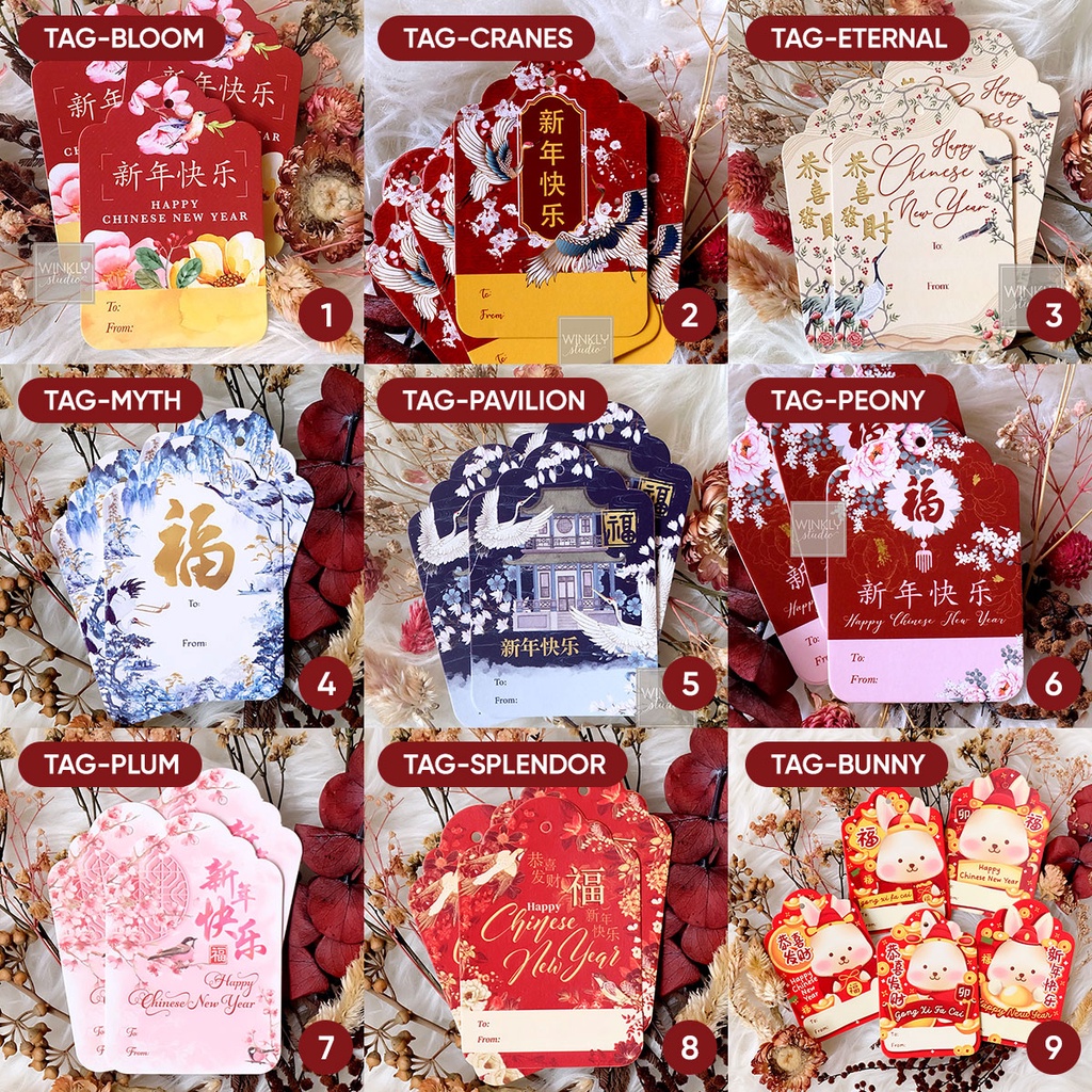 25pcs Hang Tag Imlek Hangtag Sincia Chinese New Year Kartu Mini CNY CapGoMeh / Cap Go Meh