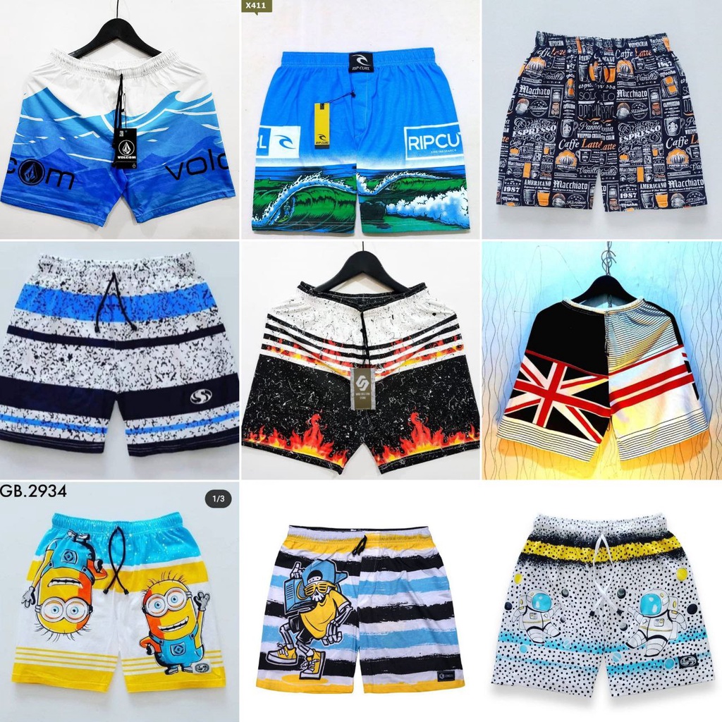 BEST SELLER 1 - BOXER PRIA WANITA| CELANA DALAM PENDEK KOLOR BOXSER PANTAI BAHAN KATUN BOKSER DISTRO SURFING